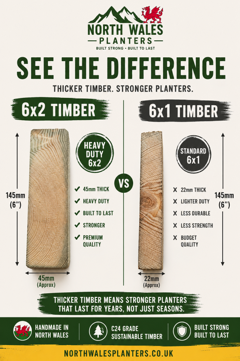 45mm Heavy Duty Timber 45mm heavy duty timber used for North Wales Planters